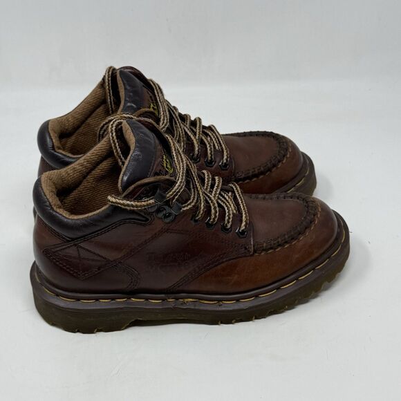Dr. Martens 8060 Combat Boots Womens 6 Mens 5 Brown Leather Docs Vintage England - Picture 1 of 16
